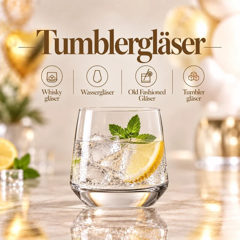 KIAPPO Set mit 12 Gläsern mit Fassungsvermögen 400 ml für Wasser und kalte Getränke modernes und min