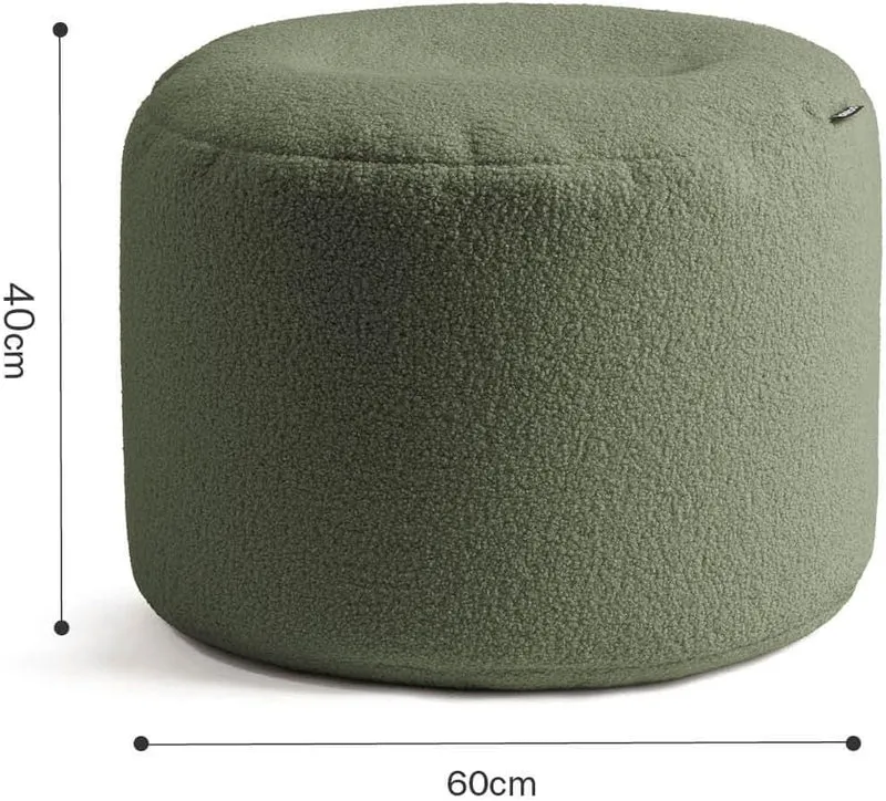 mokebo Pouf Bouclé 'Mochi' Hocker Sitzpouf Sitzkissen Made in Germany grün 40x60 cm Boucléstoff in F