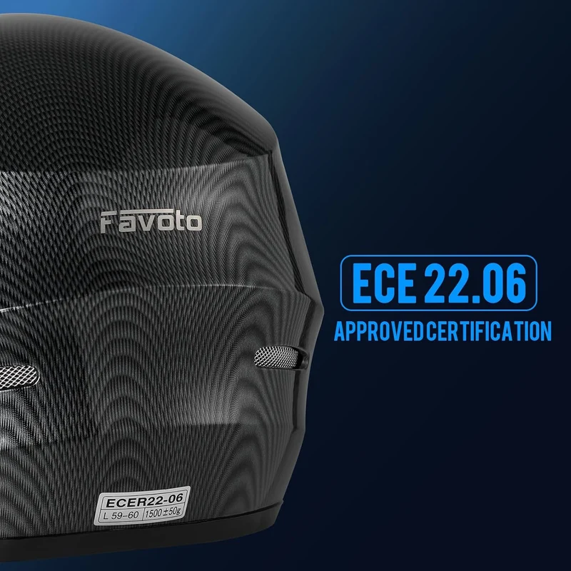 Favoto Motorradhelm Integralhelme für Erwachsene Vollvisierhelm Mopedhelm für Herren Damen Atmungsak