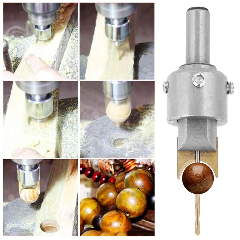 18Pcs Holzbearbeitung 14-25mm Perlen Kugelfräser Bits Perlen Fräser Kit Holzperlen Bohrer Bit Kit fü