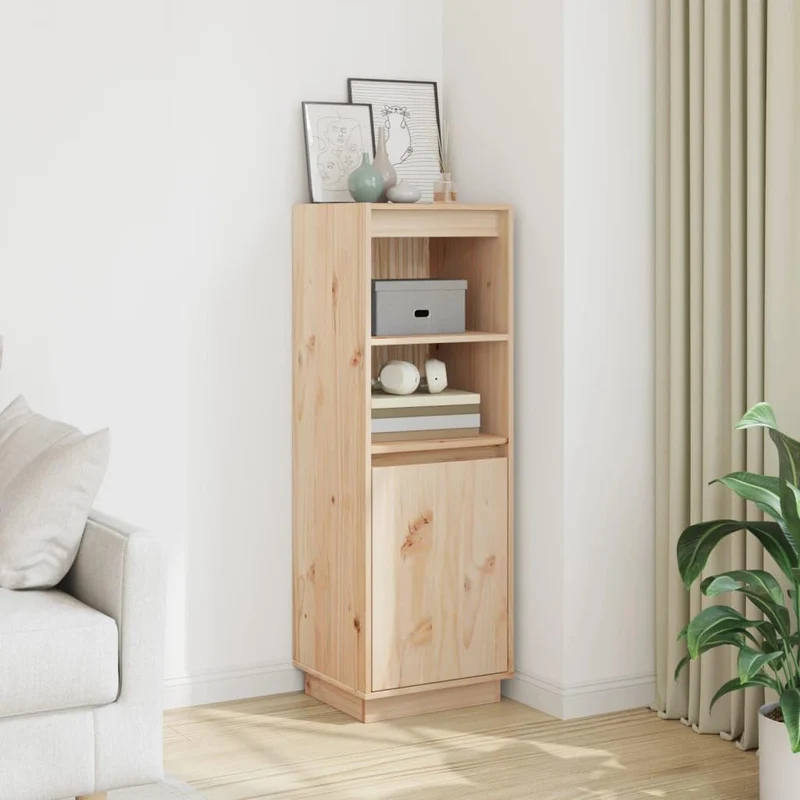 vidaXL Highboard 37x34x110 cm Massivholz Kiefer Natur, Natur
