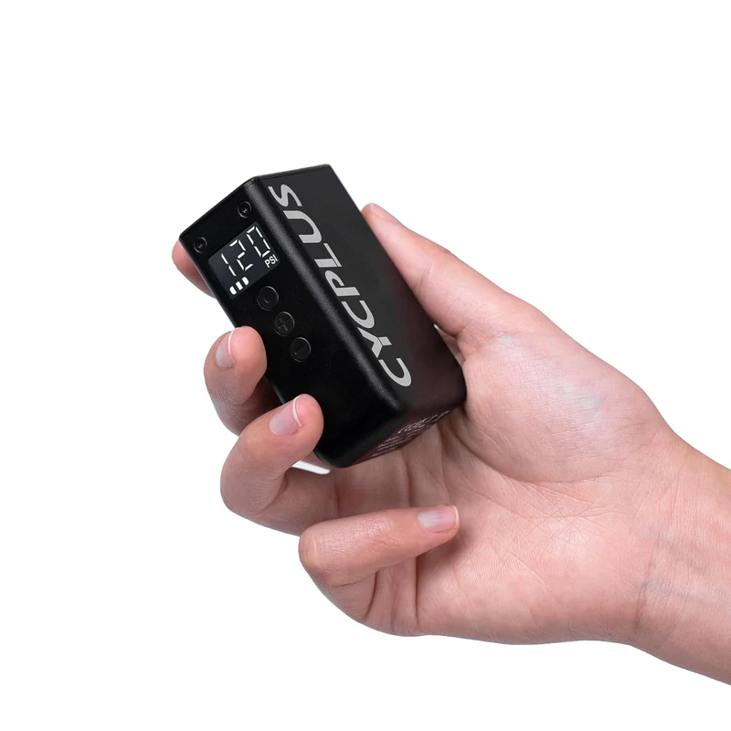 CYCPLUS AS2Pro Tiny Elektrofahrradpumpe, 120g, Aluminiumgehäuse | 120PSI, Auto-Stopp, Druckanzeige,