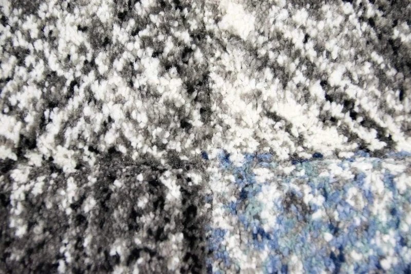 CARPETIA Teppich modern Wohnzimmerteppich karo blau grau schwarz Grösse 200 x 290 cm, 200 x 290 cm