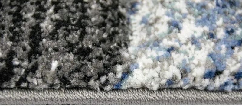 CARPETIA Teppich modern Wohnzimmerteppich karo blau grau schwarz Grösse 200 x 290 cm, 200 x 290 cm