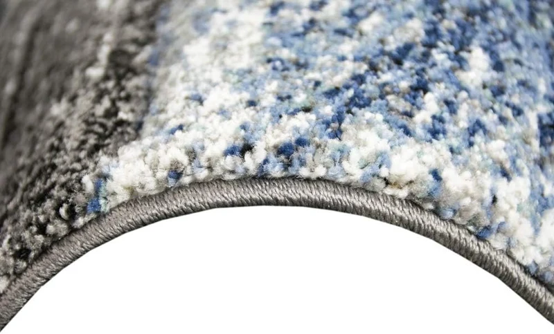 CARPETIA Teppich modern Wohnzimmerteppich karo blau grau schwarz Grösse 200 x 290 cm, 200 x 290 cm