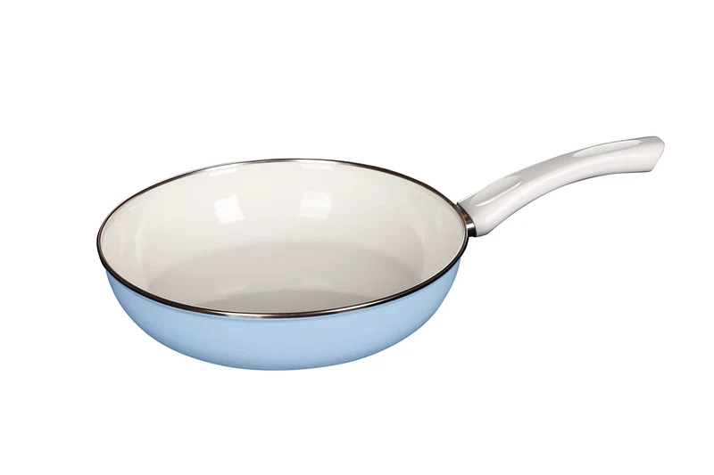 Riess, 0057-032, Ceramicglas Pfanne Pastell- blau 28, CLASSIC EMAILLEPFANNE, Durchmesser 28 cm, Höhe