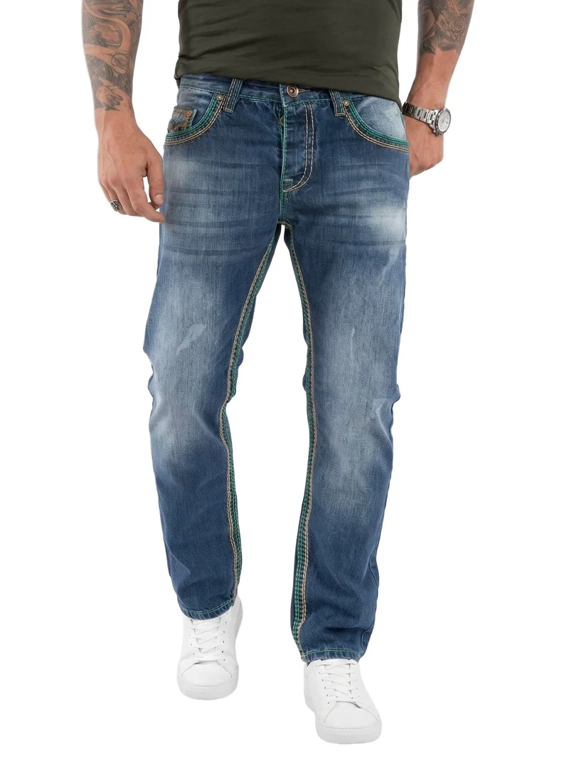 Rock Creek Jeans Herren Hose Dicke Nähte Herrenjeans Denim M33 29W / 32L Dunkelblau - Rc-2369, 29W /