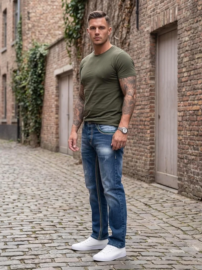 Rock Creek Jeans Herren Hose Dicke Nähte Herrenjeans Denim M33 29W / 32L Dunkelblau - Rc-2369, 29W /
