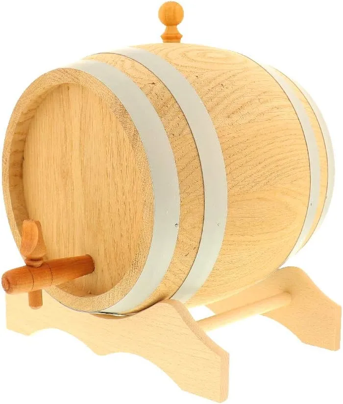 HOFMEISTER® 2 Liter Eichen-Fass, für Wein, Whisky & Schnaps, traditionelle EU Handarbeit, inkl. Anle