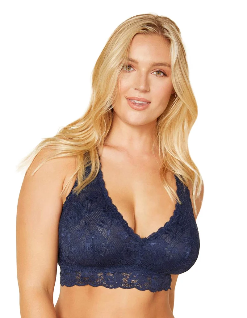 Cosabella Damen Never Say Never Curvy Racie Racerback Bralette Plunge-BH S Bleu Marine, S Bleu Marin