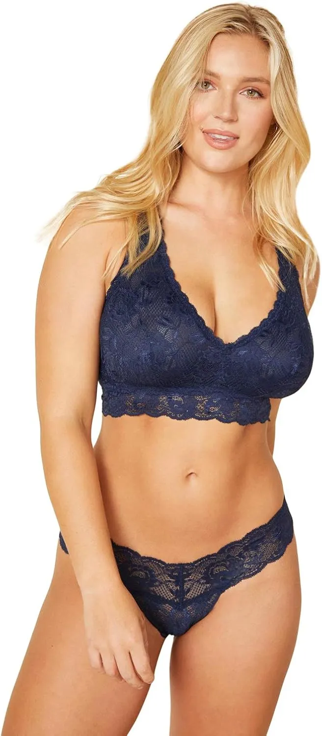 Cosabella Damen Never Say Never Curvy Racie Racerback Bralette Plunge-BH S Bleu Marine, S Bleu Marin