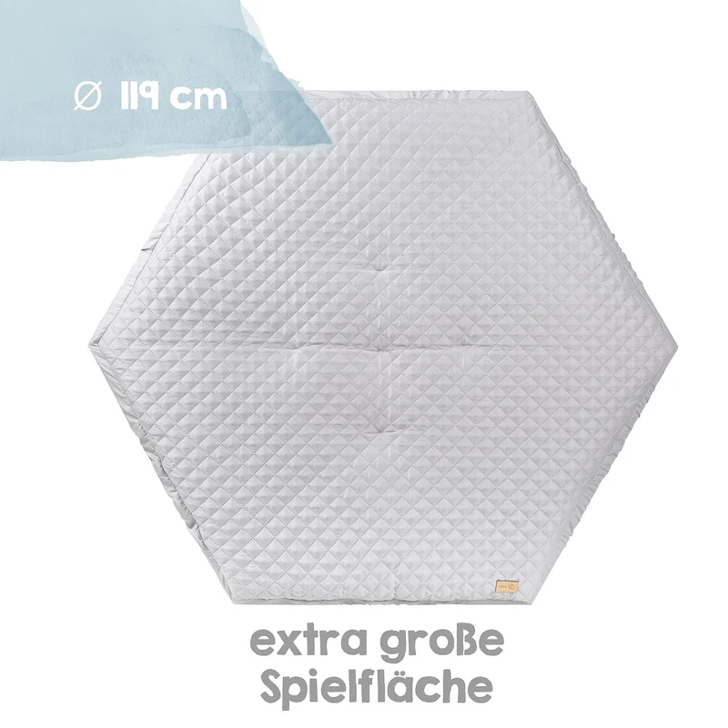 roba Set inkl. Laufgitter 75 x 100 cm + Matratze - Laufstall Komplettset mit Einlage roba Style grau