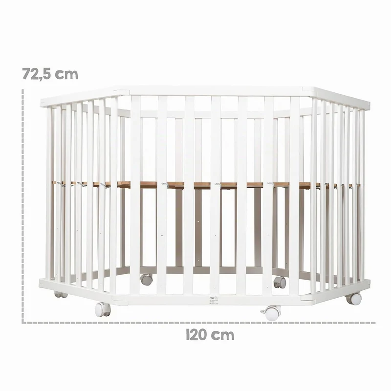 roba Set inkl. Laufgitter 75 x 100 cm + Matratze - Laufstall Komplettset mit Einlage roba Style grau