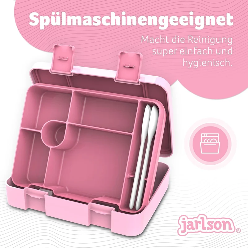 Jarlson® Brotdose Kinder mit Fächern | Lunchbox BPA frei | Bento Box auslaufsicher | Snackbox | Jaus
