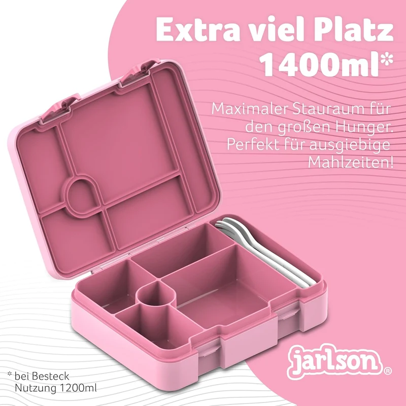 Jarlson® Brotdose Kinder mit Fächern | Lunchbox BPA frei | Bento Box auslaufsicher | Snackbox | Jaus