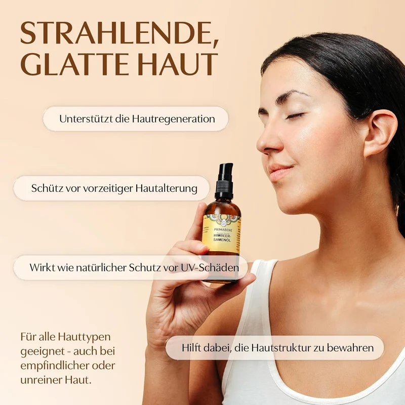 Himbeersamenöl 100% rein & kaltgepresst – Naturöl für Hautpflege, Haarpflege & Sonnenschutz– Reich a