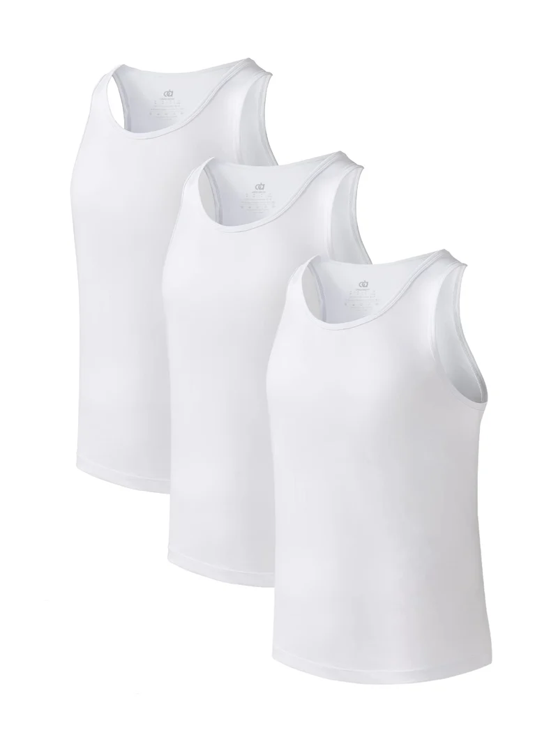DAVID ARCHY Herren Unterhemden Tshirt Tanktop Business Lässig Bambusfaser Weich Seidig Kurzarm Ärmel