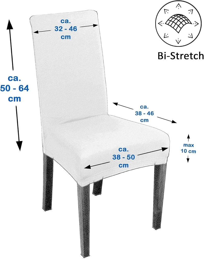 BEAUTEX Jersey Stuhlhusse, elastische Uni Stretch-Husse aus Baumwolle Bi-Elastisch, faltenfreie Univ