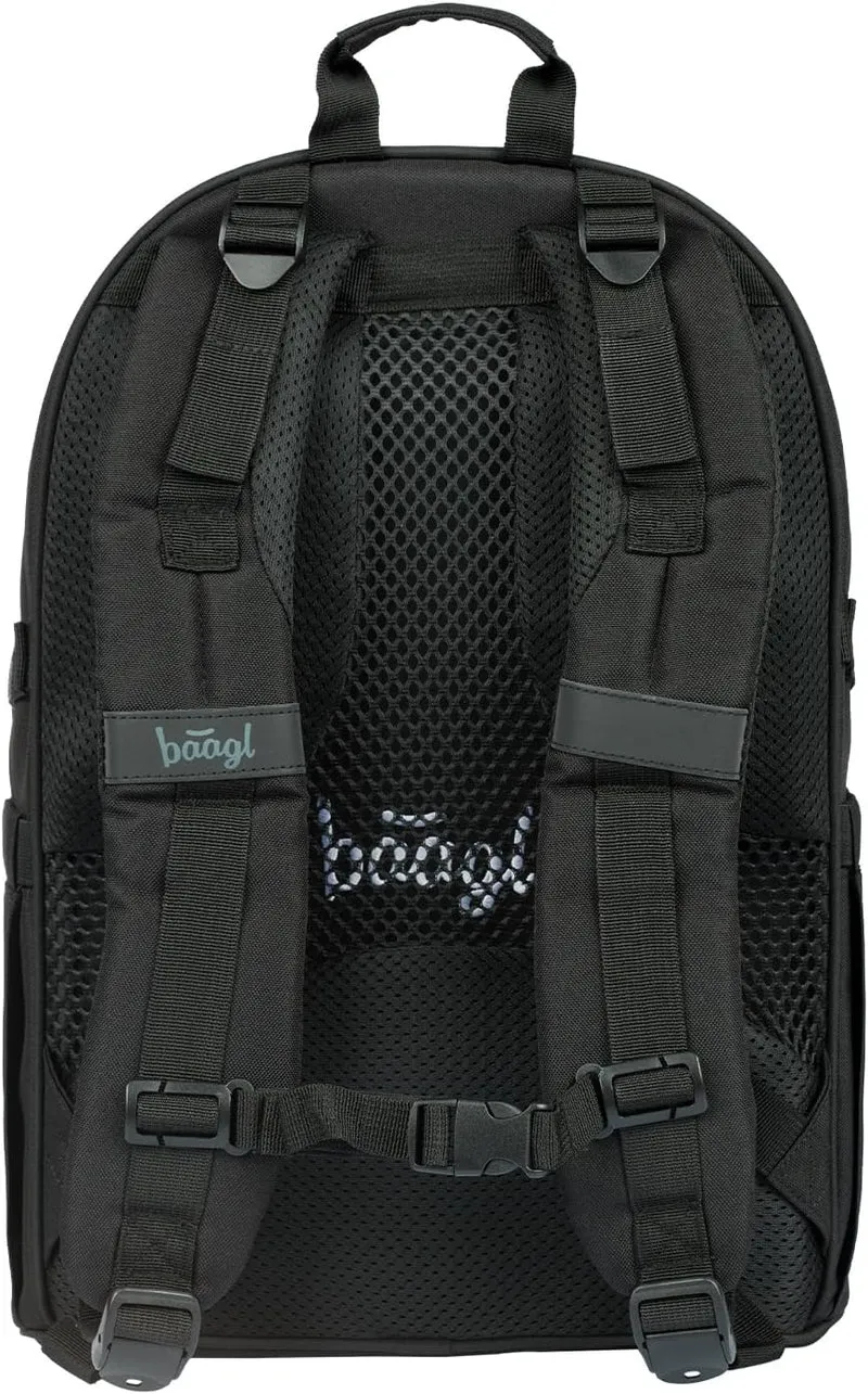 Baagl Schulrucksack für Jungen Mädchen Teenager - Skateboard Rucksack - Kinderrucksack mit Laptopfac