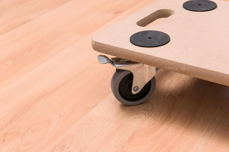 Metafranc Transportroller 590 x 290 mm – 2 Stück – 200 kg Tragkraft – MDF-Platte mit TPE-Rädern und