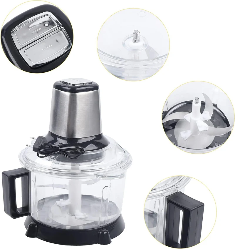 Multi Edelstahl Elektrisch Zerkleinerer 5L, 300W 220V Küche Gemüse Obst Zerkleinerer Küchenmaschine,