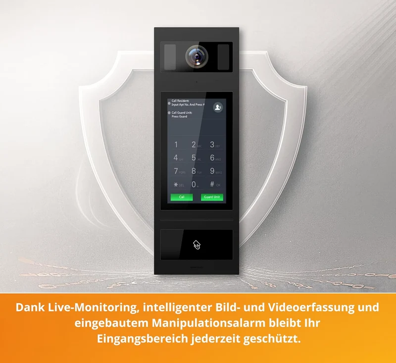 SCHUTZER Video-Türsprechanlage mit Kamera – kabelgebundene Gegensprechanlage mit 2-Draht-Bus, Innenm