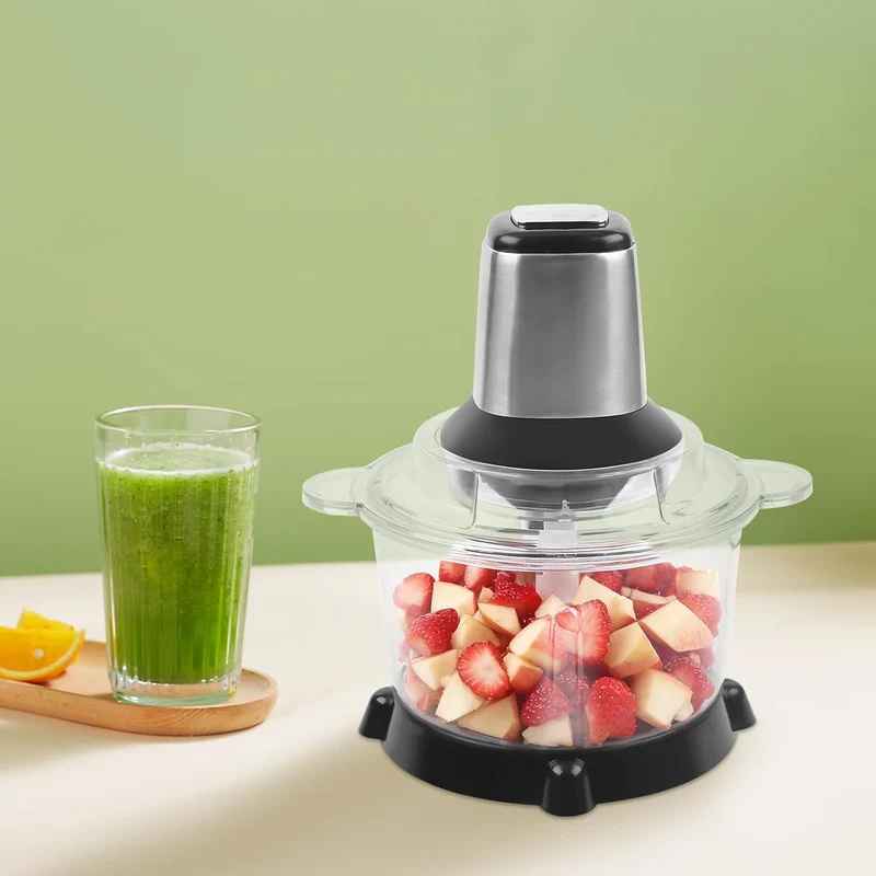 5 Liter Edelstahl Elektrisch Zerkleinerer Häcksler mit 4 Edelstahlklingen 300W 10000rpm Mixer Food C