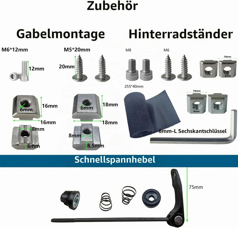 Blueshyhall Auto Fahrradhalterung, Autodach Fahrradträger, Fahrrad Gabelhalterung und Hinterrad Halt