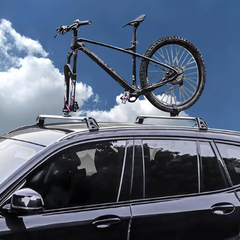 Blueshyhall Auto Fahrradhalterung, Autodach Fahrradträger, Fahrrad Gabelhalterung und Hinterrad Halt