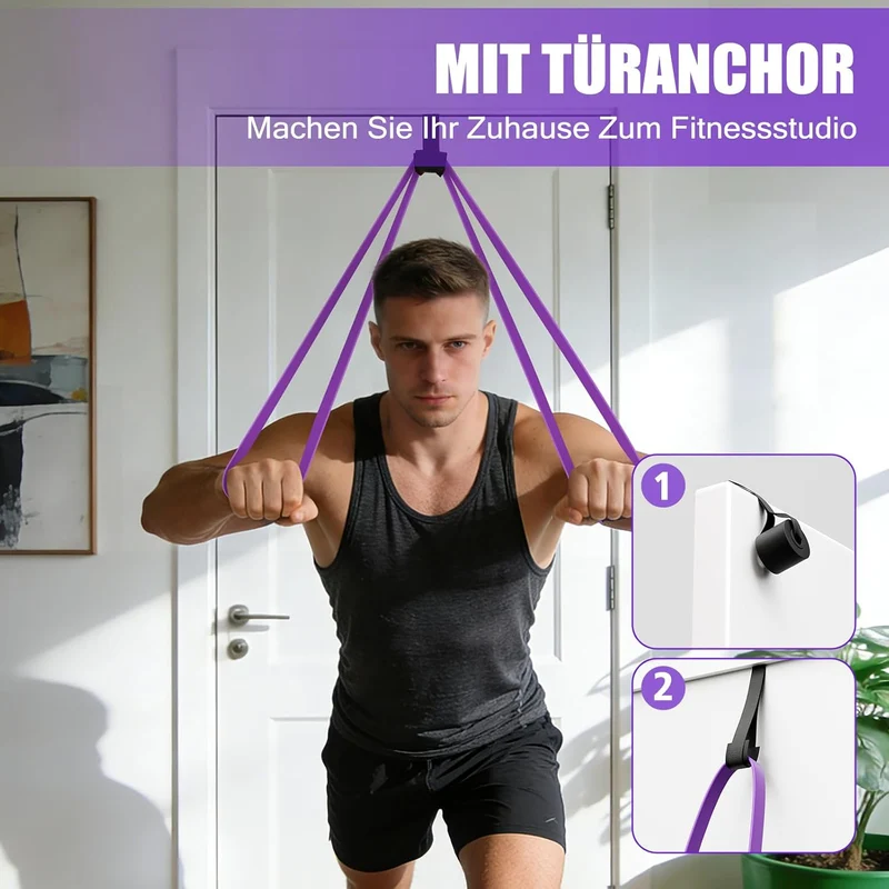 Fokky Fitnessbänder Widerstandsbänder Set mit 5 Stufen für Männer und Frauen, Resistance Bands mit T