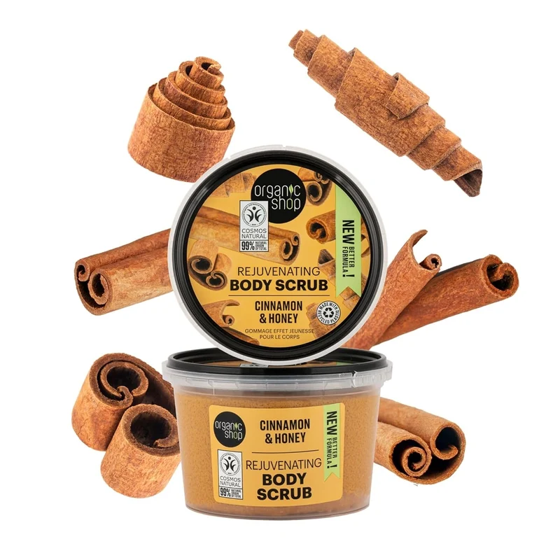 Organic Shop Body Scrub Natural Cinnamon and Honey 250 ml Cinnamon and Honey 250 ml (1er Pack), Zimt