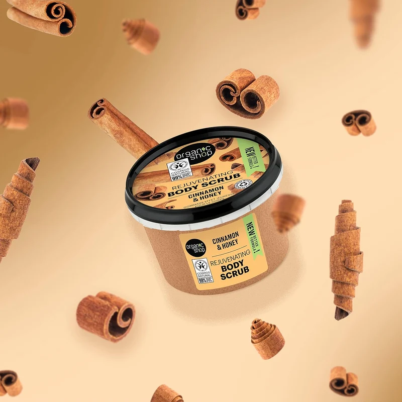 Organic Shop Body Scrub Natural Cinnamon and Honey 250 ml Cinnamon and Honey 250 ml (1er Pack), Zimt