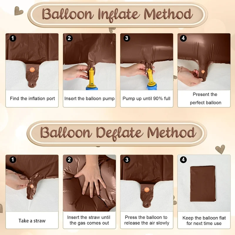 Folienballon 12. Geburtstag Deko, 40'' Creme Beige Zahl 12 Luftballons, Nude 12 Ballon Kaffee Braun