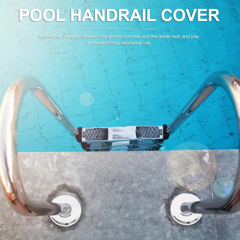 Housoutil 2 Stück Edelstahl- Abdeckplatte Poolleiter- Zubehör, Poolleiter- Rosetten- Platte, Pool- H