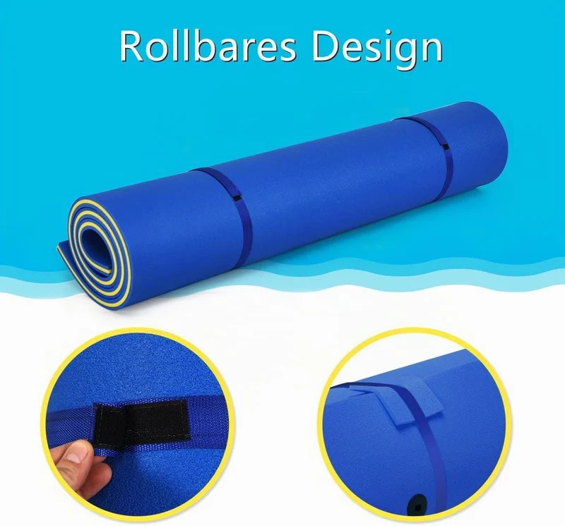 GYMAX 270 x 180 cm Schwimmende Wassermatte für 3-5 Personen, Wasser Hängematte aus XPE-Schaum, aufro