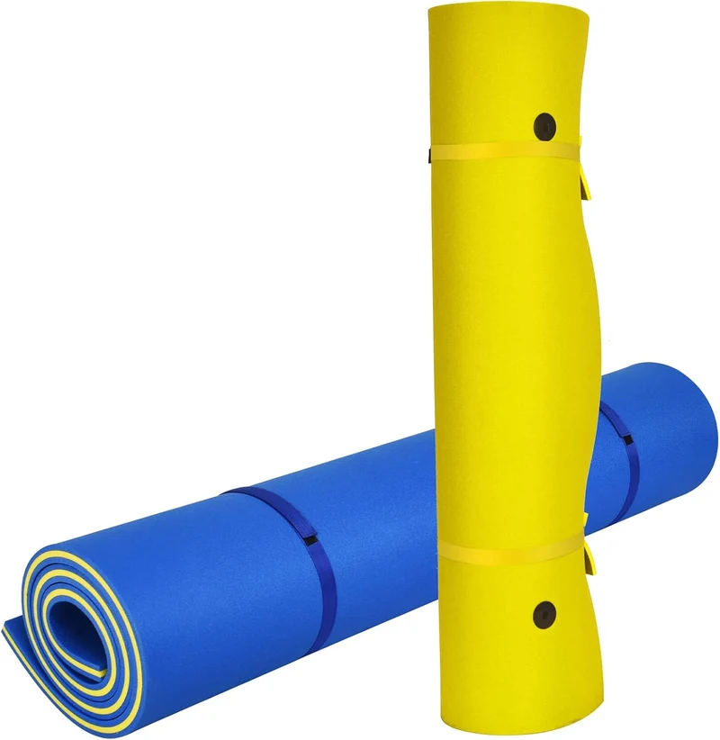 GYMAX 270 x 180 cm Schwimmende Wassermatte für 3-5 Personen, Wasser Hängematte aus XPE-Schaum, aufro
