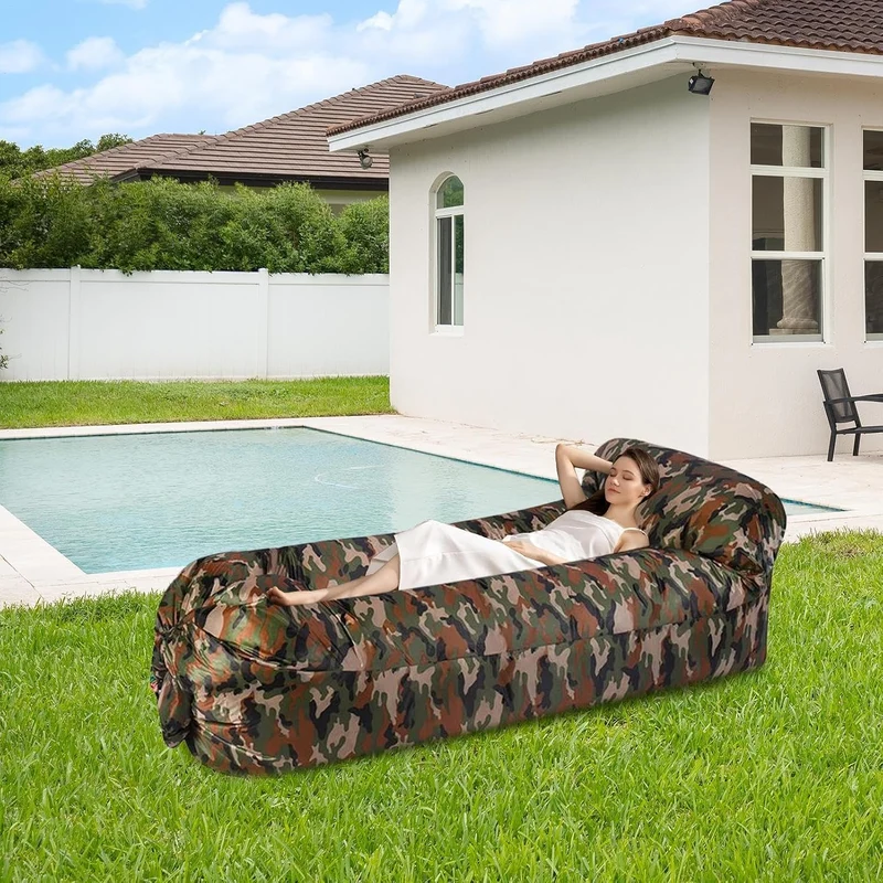 Aufblasbare Couch,Aufblasbarer Lounger Mit Sesselauflage | Kratzfester Camping Schlafsessel Für Reis