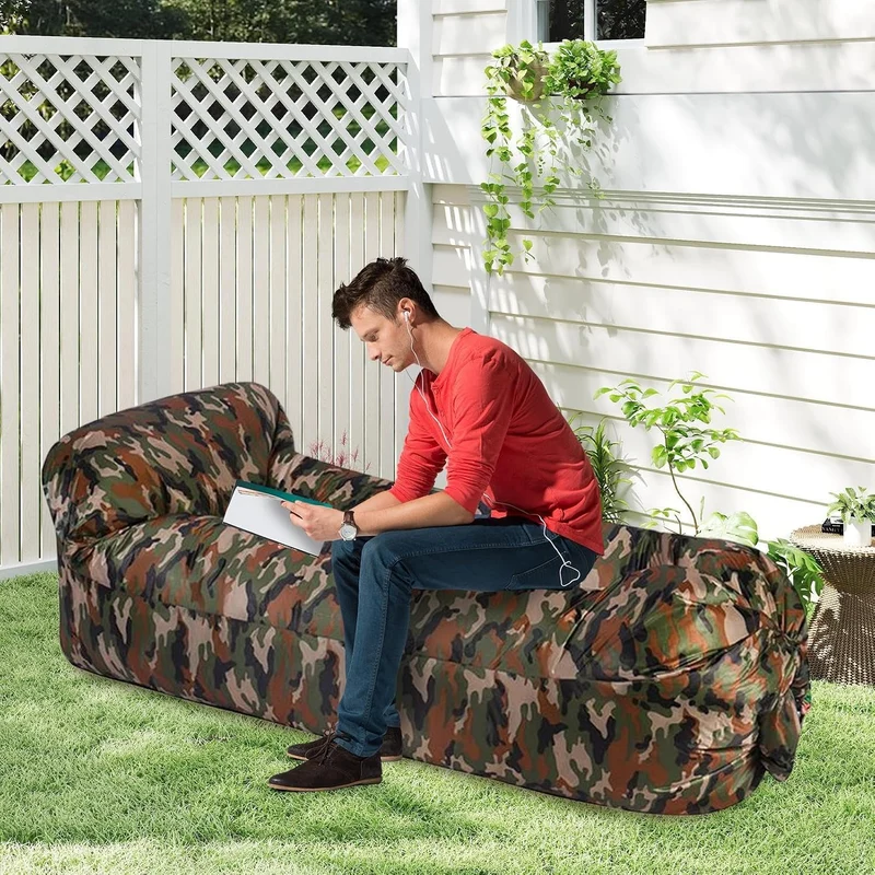 Aufblasbare Couch,Aufblasbarer Lounger Mit Sesselauflage | Kratzfester Camping Schlafsessel Für Reis