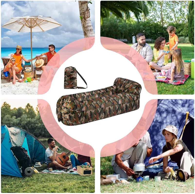 Aufblasbare Couch,Aufblasbarer Lounger Mit Sesselauflage | Kratzfester Camping Schlafsessel Für Reis