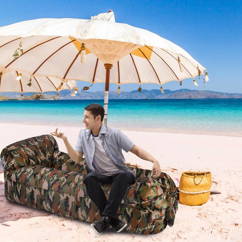 Aufblasbare Couch,Aufblasbarer Lounger Mit Sesselauflage | Kratzfester Camping Schlafsessel Für Reis