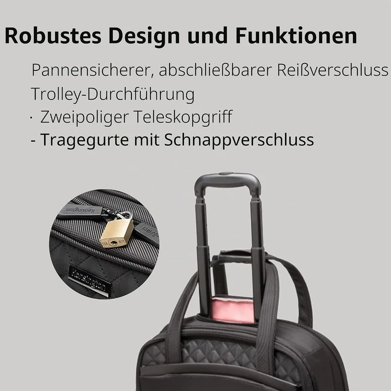 Kensington Laptop Rolltasche Contour 2.0 Executive Balance Laptop Spinner für bis zu 15.6 Zoll Lapto