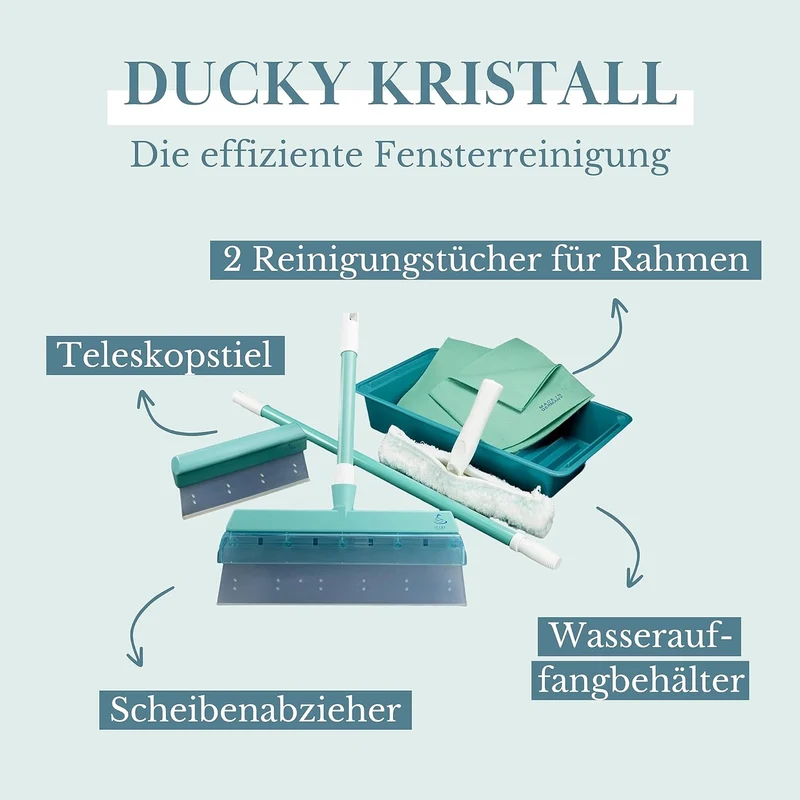 Fensterwischer – Fensterputzer für streifenfrei saubere Fenster – Fensterreiniger mit verlängerter L