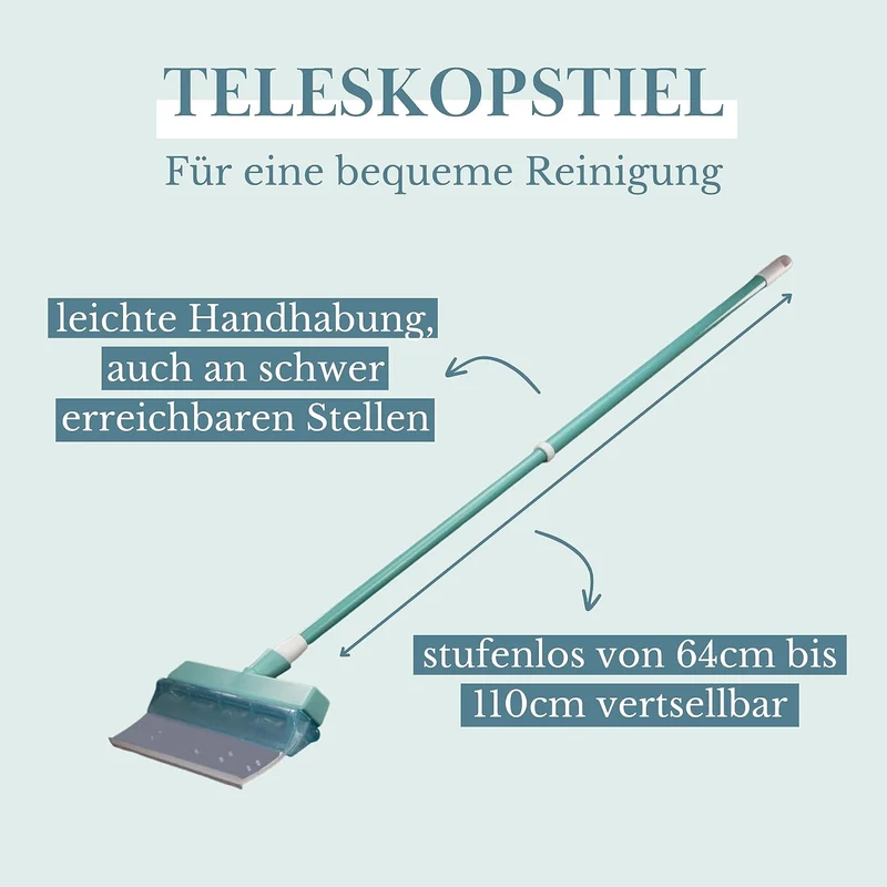 Fensterwischer – Fensterputzer für streifenfrei saubere Fenster – Fensterreiniger mit verlängerter L