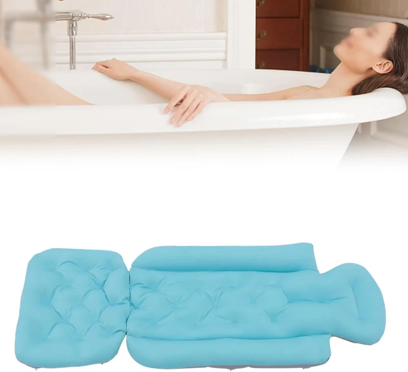 Badewannenmatte 113x40cm, Ganzkörper Badewannenkisse Matratze Badewanne mit SaugnäpfeBad Kissen Anti