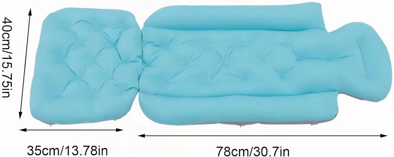 Badewannenmatte 113x40cm, Ganzkörper Badewannenkisse Matratze Badewanne mit SaugnäpfeBad Kissen Anti