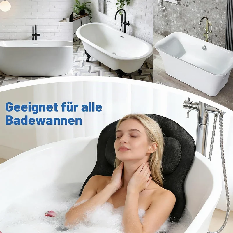 Ganzkörper Badewannenkissen für die Badewanne, Verdicktes Badewannenmatte mit Kopfstütze unterstützt