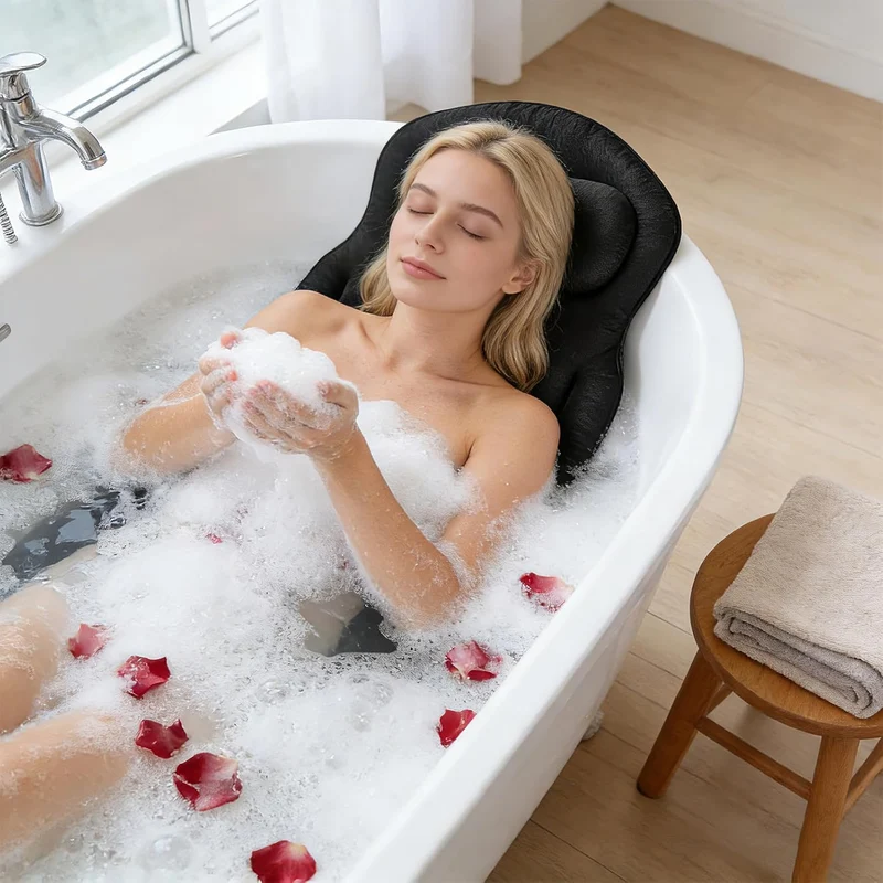 Ganzkörper Badewannenkissen für die Badewanne, Verdicktes Badewannenmatte mit Kopfstütze unterstützt