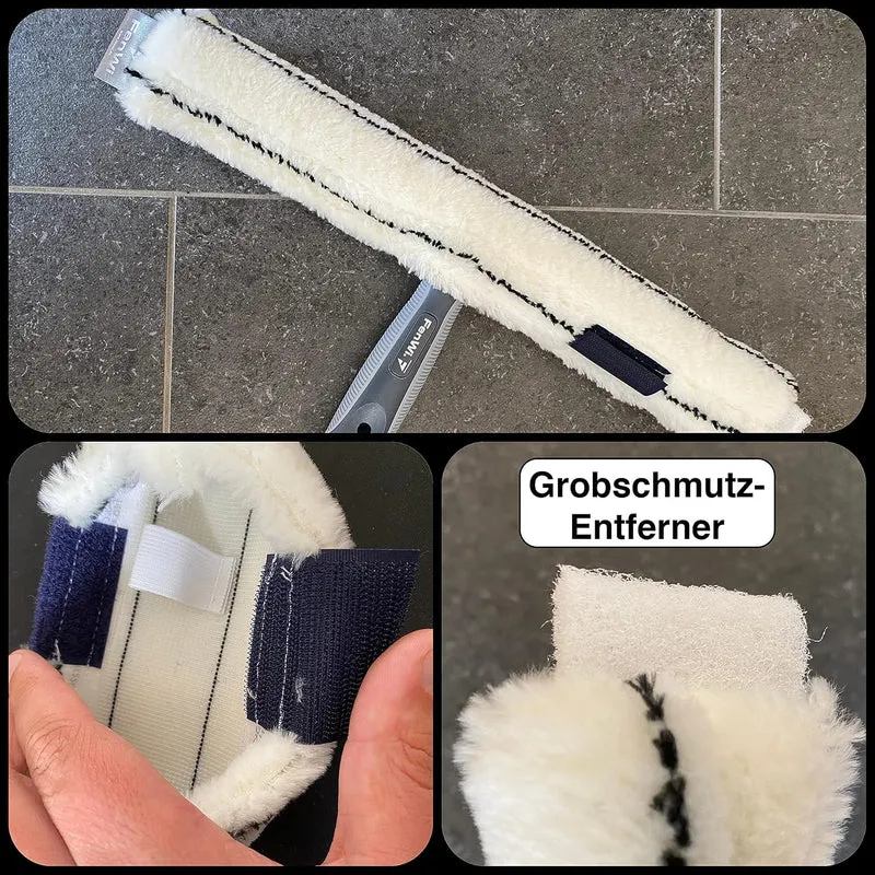 FenWi Profi Fensterwischer 40cm Mikrofaser Einwascher mit Griff
