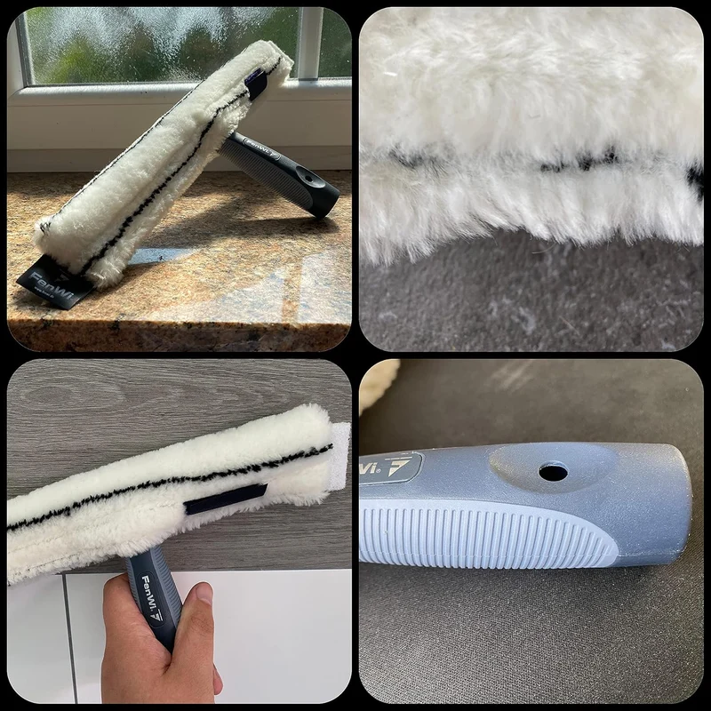 FenWi Profi Fensterwischer 40cm Mikrofaser Einwascher mit Griff