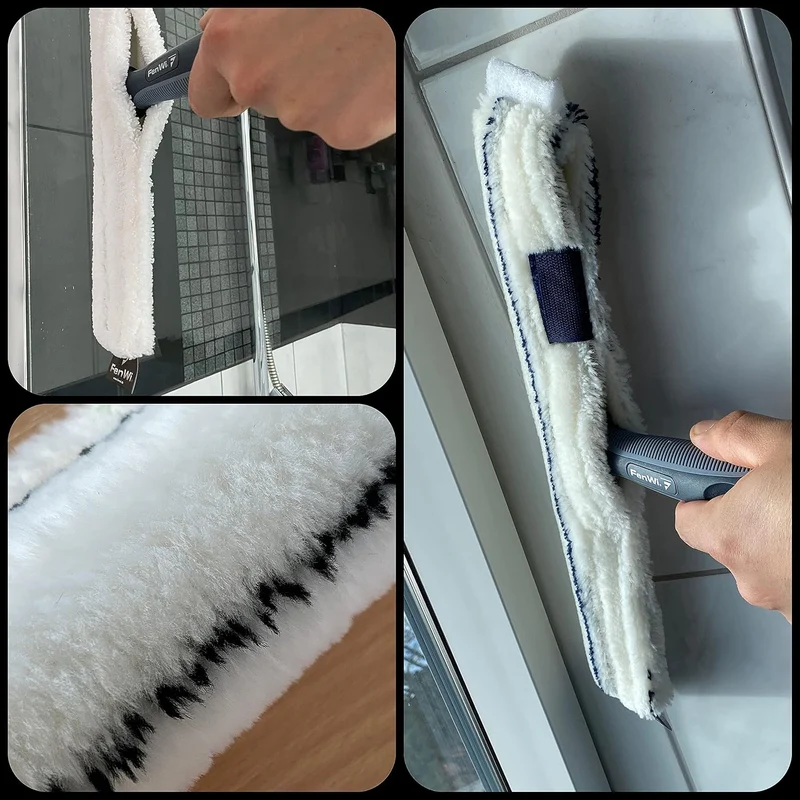 FenWi Profi Fensterwischer 40cm Mikrofaser Einwascher mit Griff